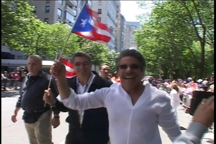 Geraldo Rivera with Puerto Rican flag