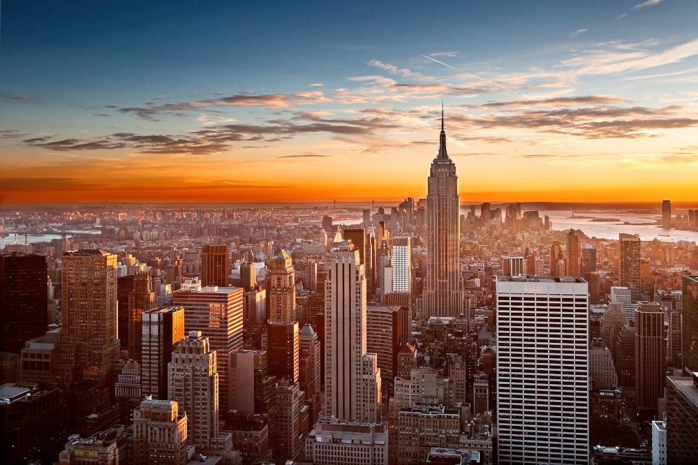 New York City skyline sunset