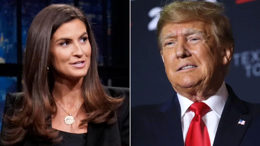 Kaitlin Collins and Donald Trump